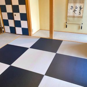 和室に日本らしい市松模様のカラー畳をDIY【京都】